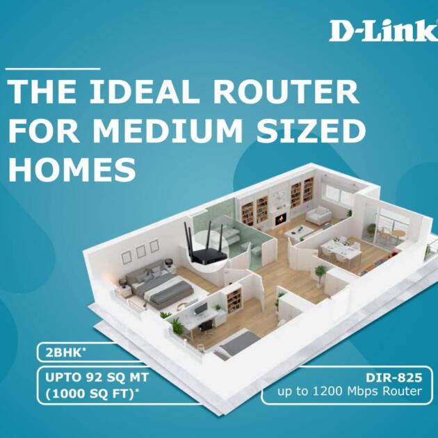 D-Link DIR-825 |High Speed 1200Mbps Dual Band Wi-Fi Router| Gigabit Ethernet Ports | High-Gain Antennas | Easy Setup |MTCTE Certified
