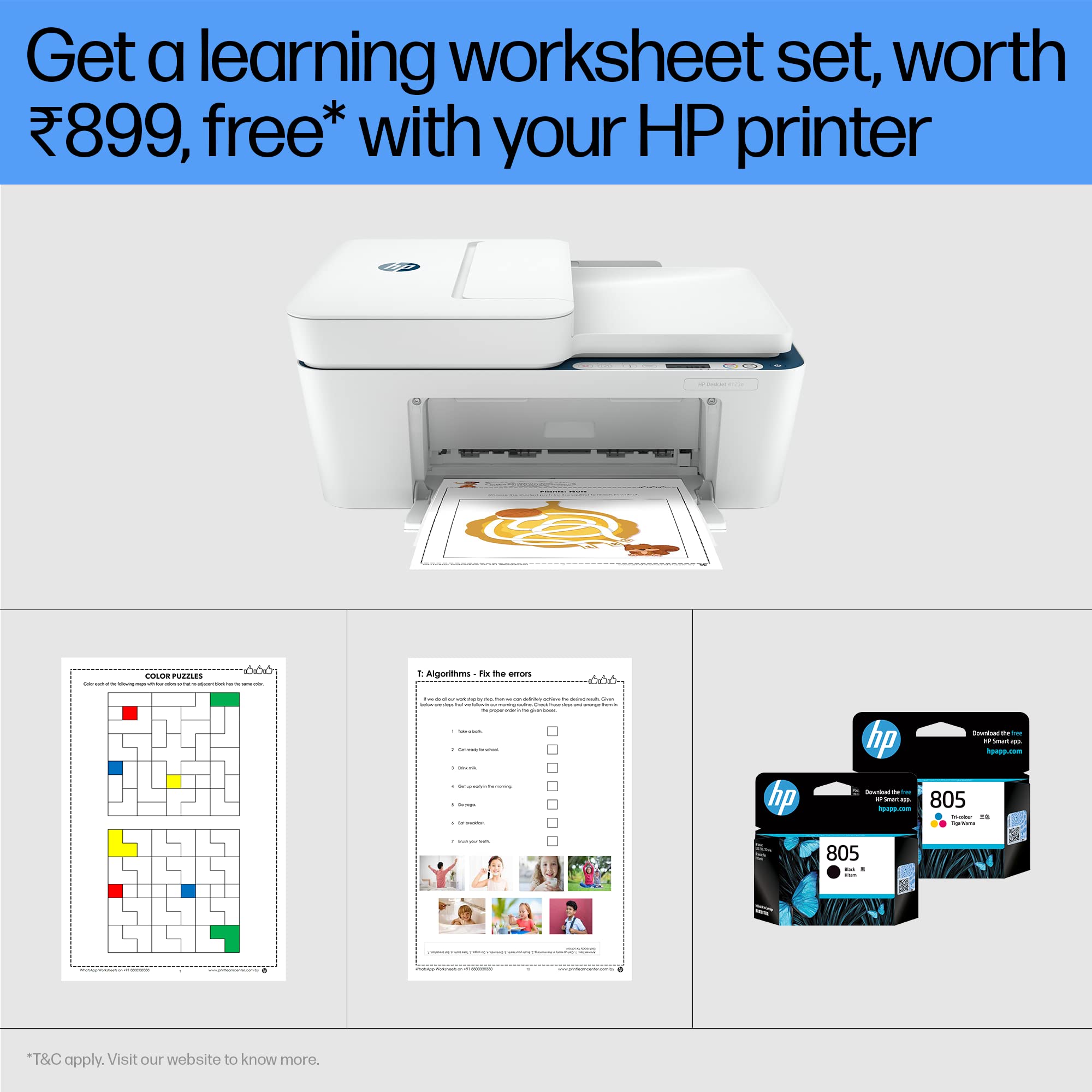 Deskjet 4123 Printer, Automatic Document Feeder, Copy, Scan, USB, Simple Setup Smart App, Ideal for Home. - Image 6