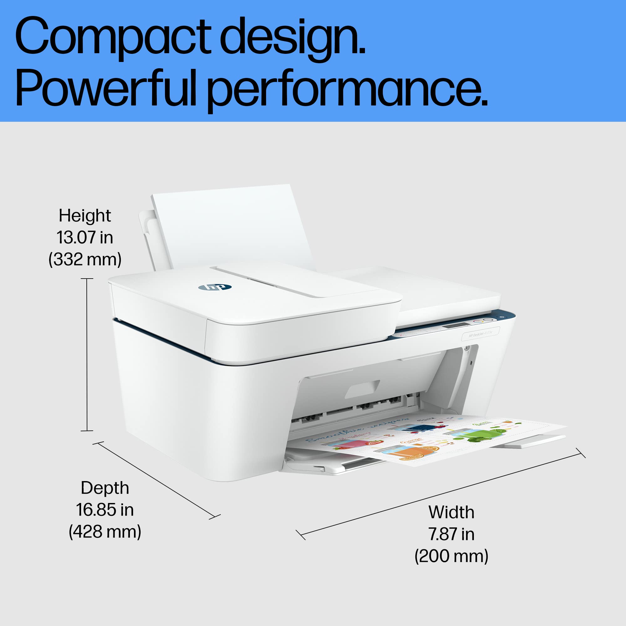 Deskjet 4123 Printer, Automatic Document Feeder, Copy, Scan, USB, Simple Setup Smart App, Ideal for Home. - Image 3