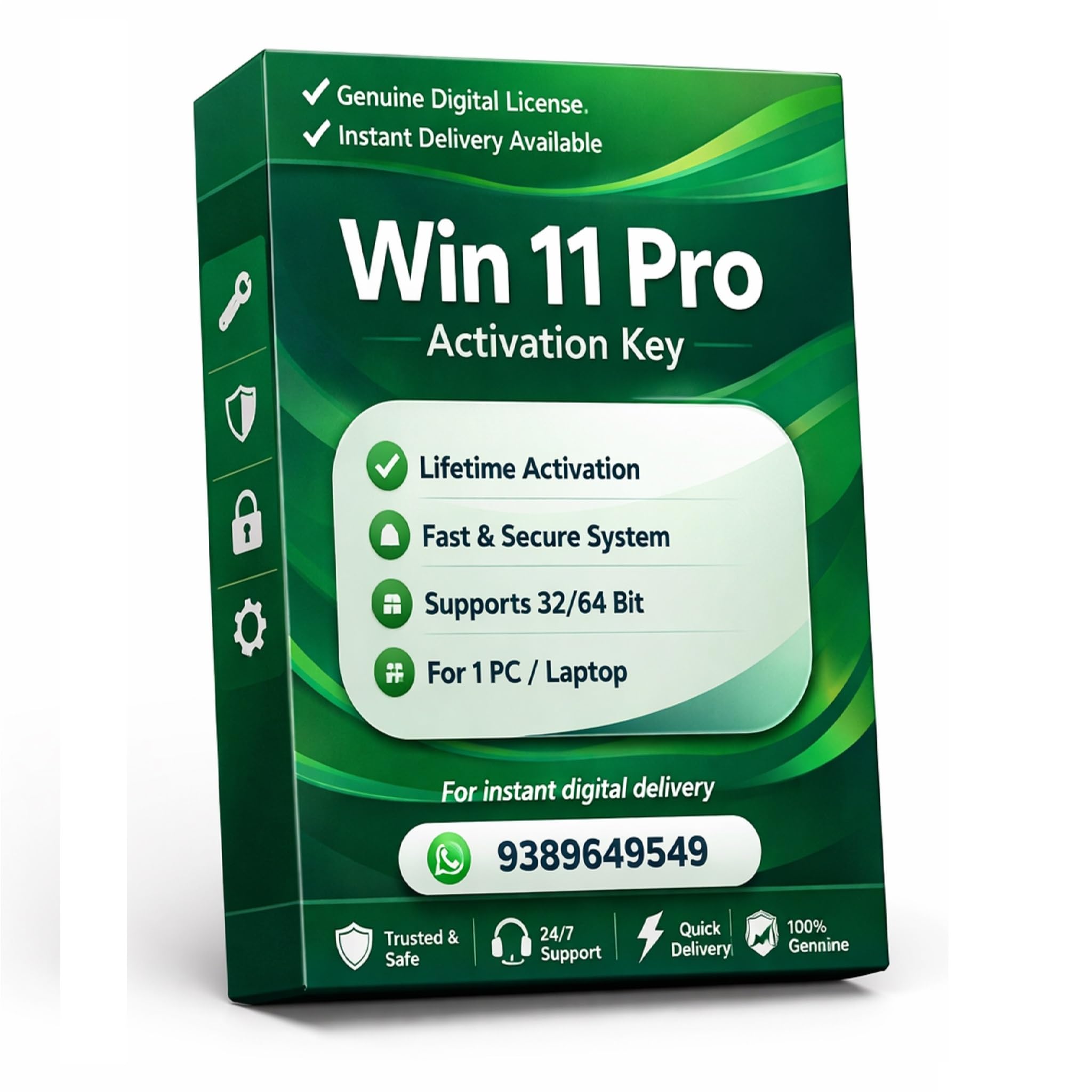 Win 11 Pro License Key Instant Delivery | Full Version Activation | Lifetime Use | Genuine Product Code | Supports 32 & 64 Bit Systems