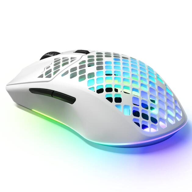 Aerox 3 Wireless - Super Light Gaming Mouse - 18,000 CPI TrueMove Air Optical Sensor - Ultra-Lightweight 68g Water Resistant Design - 200 Hour Battery Life Snow,White,62612