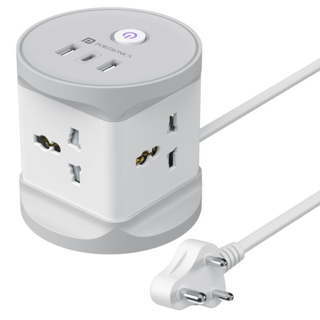 Power Plate 9 Pro, 2500W 7-in-1 Desktop Charging Station with 4X Universal Sockets, 12W USB-A & Type-C Ports, Space-Saving Power Extender, 2M Cord, Power Switch, Child Proof Shutters