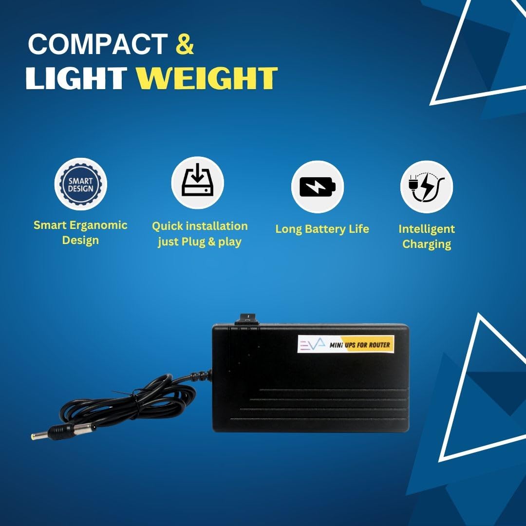 EVA Mini UPS for 9V WiFi Router | Backup Upto 5 Hours | 6000 mAh Battery | Uninterruptible Power Supply | All 9V (0.5A - 3A) WiFi Routers | Zero Lag Switching | Power Backup During Power Cuts - Image 3