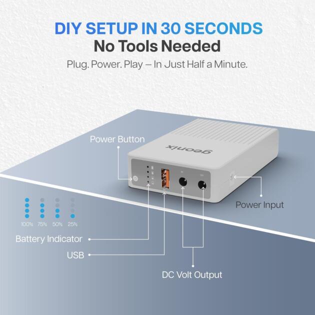 Trot R7 Mini UPS | Up to 6 Hours Backup | Dual 2000mAh Battery | DC & USB Output | UPS for WiFi Router/Modem/Set top Box Devices White