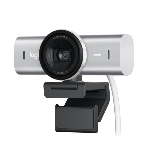 MX Brio Ultra HD 4K Collaboration and Streaming Webcam with Free Adobe Subscription, 1080p at 60 FPS, Dual Noise Reducing Mics, Show Mode, USB-C, Webcam Cover