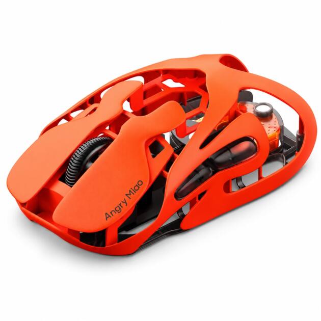 AM Infinity Gaming Wireless Mouse - Blaze Orange, 49g Ultralight Metal Design, 30000 DPI PAW3950 Sensor, Dual 8K Polling, Hot-Swappable Battery, Tri-Mode 2.4G/Bluetooth/Wired RGB Gaming Mouse