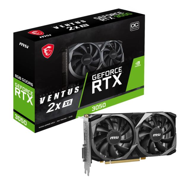Geforce pci_e RTX 3050 Ventus 2X XS 8G OC Gaming Graphics Card - 8GB GDDR6, 1807 Mhz, PCI Express Gen 4 X 8, 128-Bit, 1X DP V 1.4A, HDMI 2.1 (Supports 4K)
