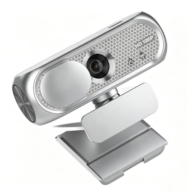 1080P HD Webcam with Microphone, Noise Cancellation, Privacy Cover, Wide-Angle Lens, Auto Light Correction, Plug & Play USB Webcam for Laptop, Desktop, PC, Mac, Zoom, Skype, Streaming