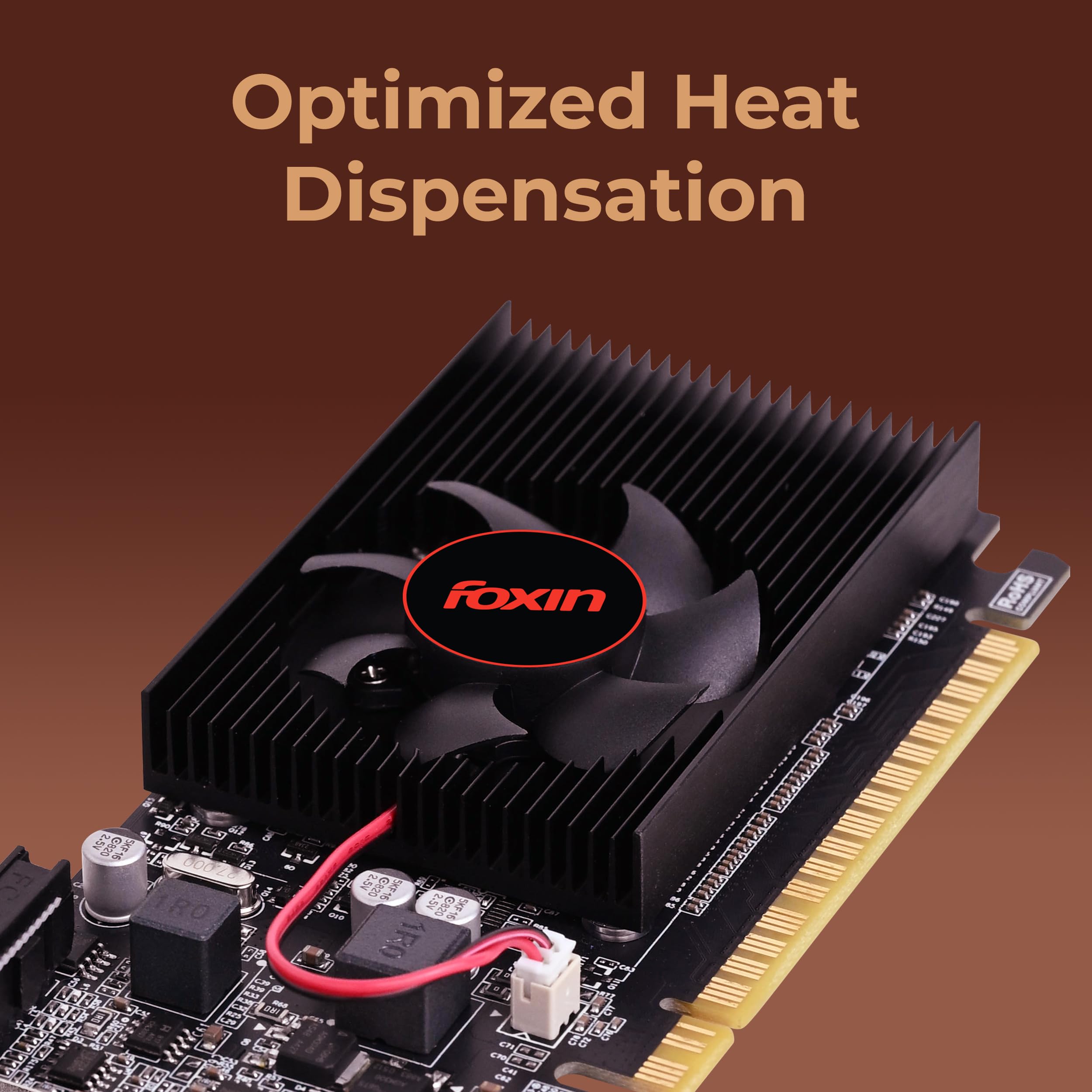 Foxin GT 730 Graphics Card 4GB DDR3 128-Bit | PCIe 2.0 Desktop GPU with HDMI DVI VGA Output | Physx Support | Heatsink Cooling Fan | High Efficiency Graphics Card (Black) - Image 7