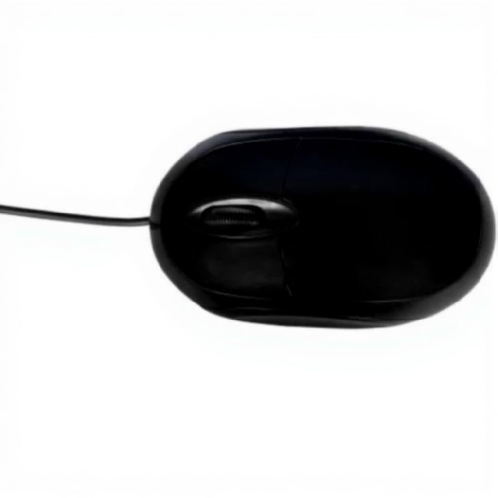 USB Optical Mouse, Black, Wired Computer Mouse with Long Cable, Ergonomic Design for Desktop PC and Laptop - Image 4