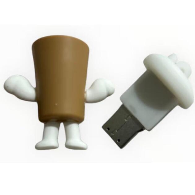 SippyTales~Coffee Cup USB Flash Drive, Novelty Cartoon Design,Brown and White Memory Stick Keychain, 2.0 Pen Drive, for School, Home, Gifting, Speed Upto 15MBPS (16, GB)
