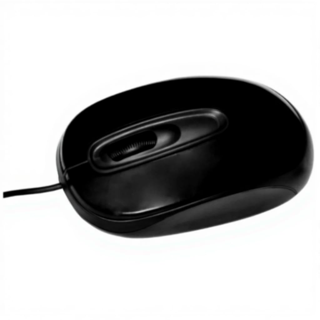 USB Optical Mouse, Black, Wired Computer Mouse with Long Cable, Ergonomic Design for Desktop PC and Laptop - Image 6
