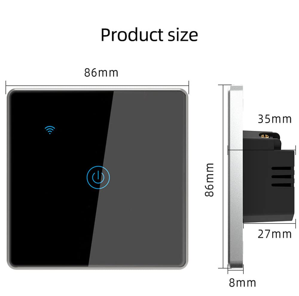 Pro series Smart Touch Switch, with metal frame Compatible with Alexa, Google & smart Life app (3 Gang, Black with golden frame) - Image 7