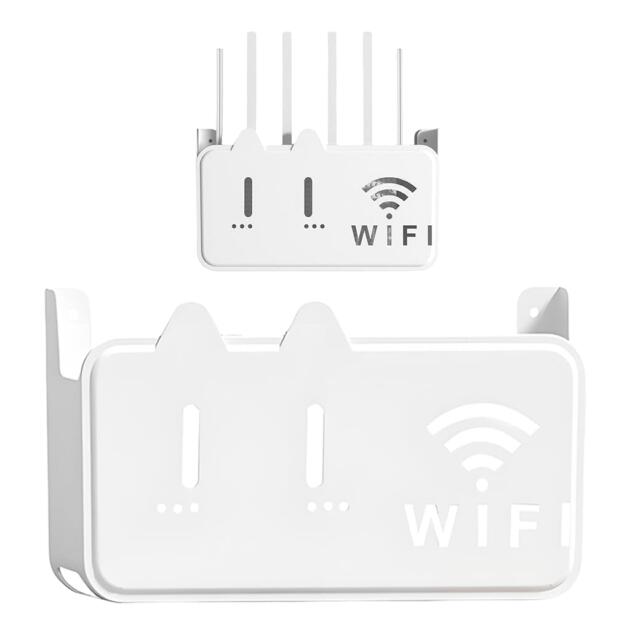 Self-Adhesive WiFi Router Storage Box | Wall Mount Router Holder Shelf for Modem, Set-Top Box & Smart Devices | Space-Saving Cable Organizer Stand for Home & Office (Standard)