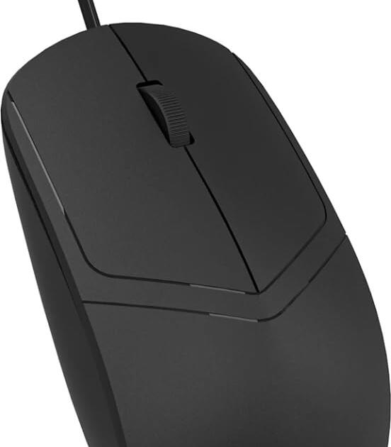 Wired Computer Mouse, 1800 DPI, 1.8 Metre Cable, Black