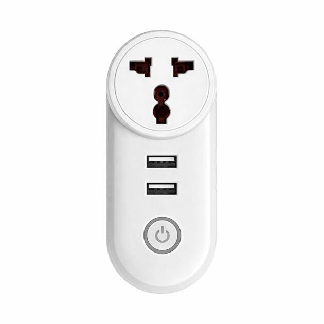Lezu Wi-Fi Smart Universal Plug with 2 USB ports, Compatible wiht Apple HomePod, Google Home & Nest Devices & Amazon Alexa Devices.