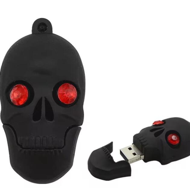 Skull Shape PVC Rubber USB Flash Drive 8GB | Novelty Pendrive | Fancy Designer Pen Drive | USB 2.0 Interface | Gifting Pendrive | Durable Soft Rubber Body | Up to 12MB/s Speed