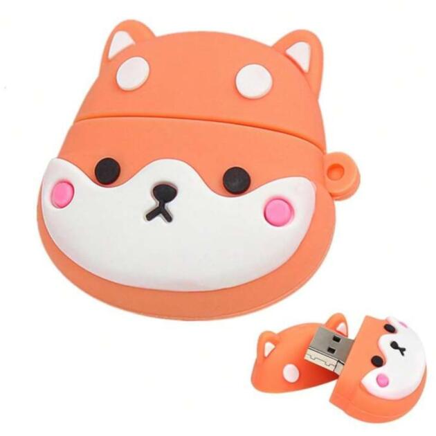 SippyTales~Cartoon USB Flash Drive, Orange and White Design, Cute Dog Style Portable Storage Device, 2.0, High Speed (64, GB)