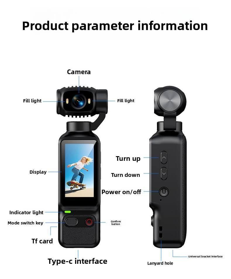 JB SUPAR Professional 3-Axis Handheld Gimbal Camera – Compact 4K-Style Video Camera with Stabilized Imaging, Flip Display & Built-in Audio - Image 4