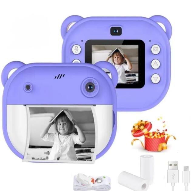 Kids Instant Print Camera | Mini Digital HD Photo & Video Camcorder with Games | Selfie Camera Toy for Boys & Girls | Birthday Gift for Kids (Random Color)