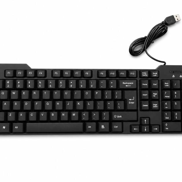 USB Wired Keyboard for PC & Laptop | Full Size Keyboard with Comfortable Typing Keys | Plug & Play Computer Keyboard