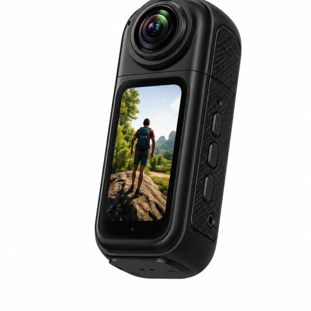 Thumb Sized Portable Camera, Mini Wearable Action Camera with Out Memory Card with Magnetic Design, HD Video Recording, Compact Pocket Camera for Travel, Cycling, Hiking & Outdoor Sports