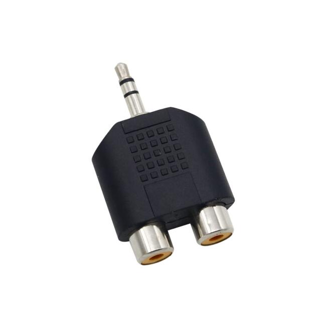 Single 3.5mm male to 2 RCA female dual splitter interface audio connector pack of 1pcs