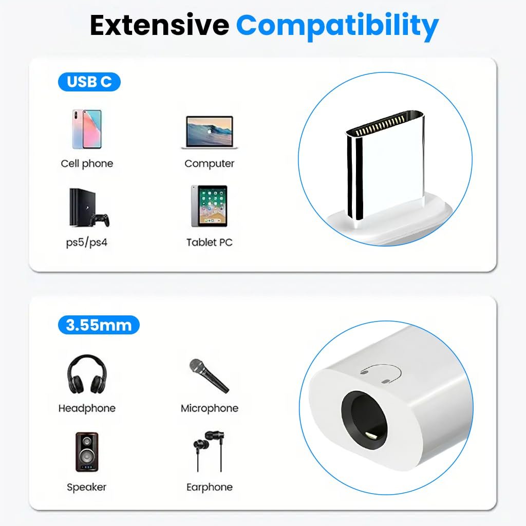 ® Type C to 3.5mm Headphone Jack Connector Built-in Hi-Fi DAC - Image 4