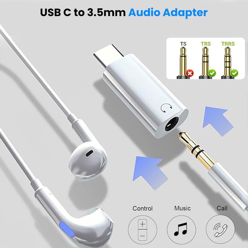 ® Type C to 3.5mm Headphone Jack Connector Built-in Hi-Fi DAC - Image 3