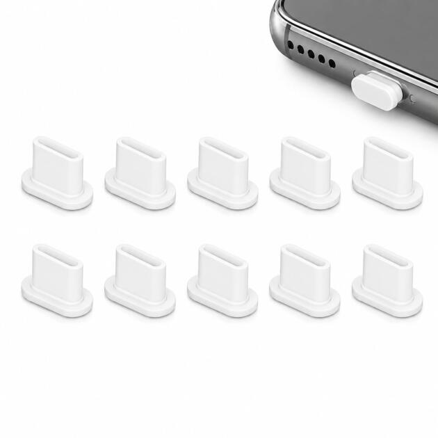 USB Type C Dust Plug USB C Port Cover Charging Port Protector Silicone Anti Dust Cap Soft Rubber Anti Lint Charging Jack Protector Mobile Dust Stopper for Smartphones, Tablets & Type C Devices 10 PCS