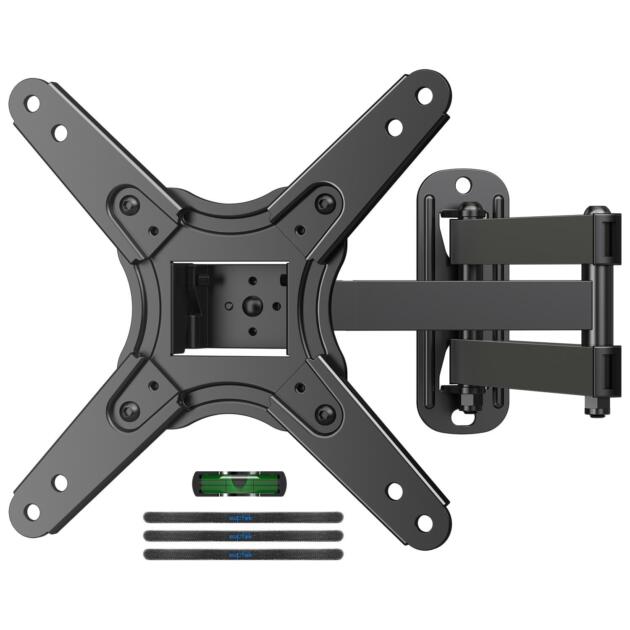 Full Motion TV Monitor Wall Mount for Most 13-43 Inch LED LCD Flat Curved Screen TVs & Monitors, Articulating Arms Swivel Tilt Extension Rotation, Max VESA 200x200mm up to 44lbs, MA1345