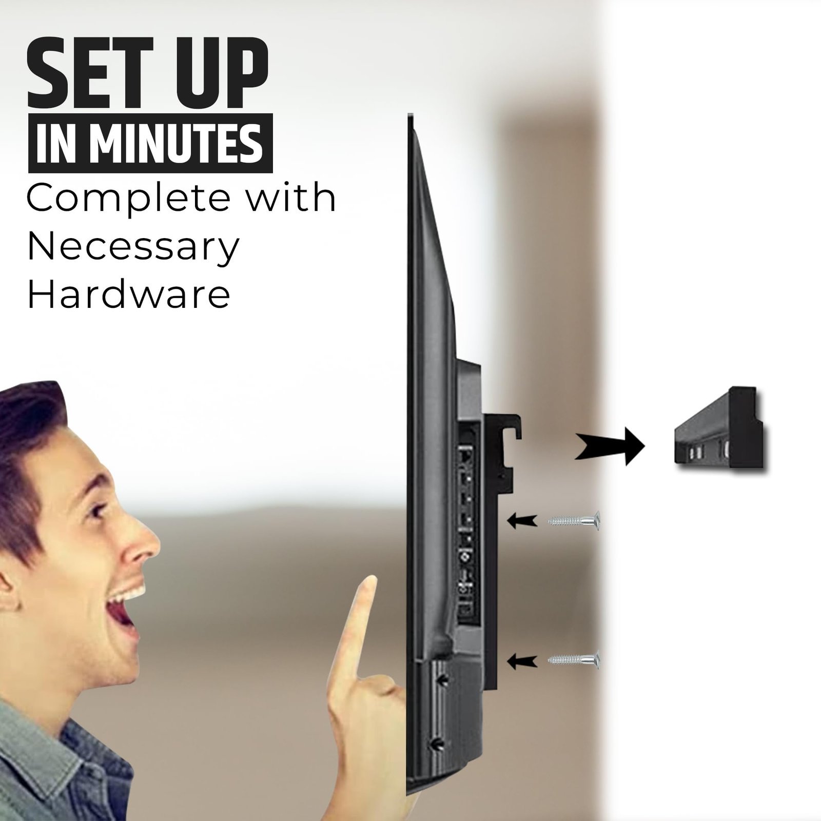 Heavy Duty TV Wall Mount Bracket for 14 to 32 inch LED/LCD/Smart TVs (Pack of 1) | VESA Compatibility 100x100mm & 200x200mm - Image 4