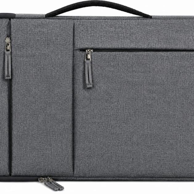 17 Inch Laptop Sleeve with Carry Handle & 2 Front Pockets | Slim Lightweight Laptop Case with Water-Resistant Cover | Compatible with MacBook, Dell, HP, Lenovo, Asus, Samsung, Mi & More